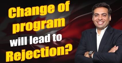 Change of Program will lead to Rejection?