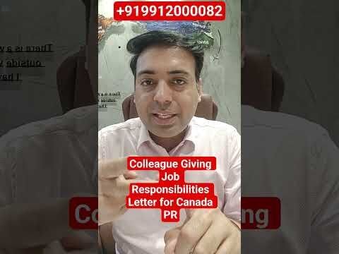 Colleague Giving Job Responsibilities Letter for Canada PR