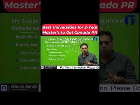 Best Universities for 2-Year Master's to Get Canada PR